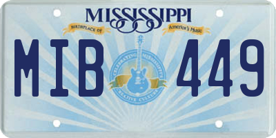 MS license plate MIB449