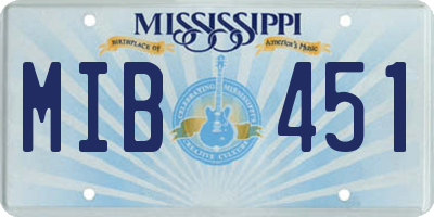 MS license plate MIB451