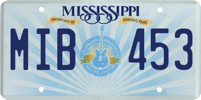 MS license plate MIB453