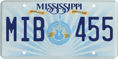 MS license plate MIB455