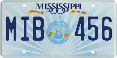 MS license plate MIB456