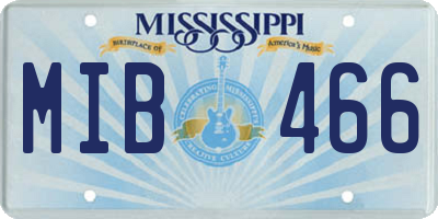 MS license plate MIB466