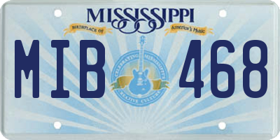 MS license plate MIB468