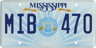 MS license plate MIB470