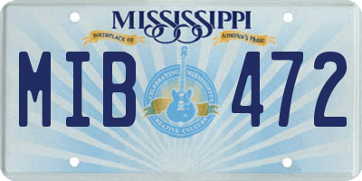 MS license plate MIB472