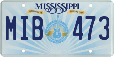 MS license plate MIB473