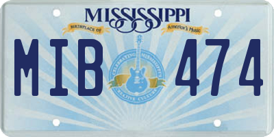 MS license plate MIB474