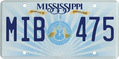 MS license plate MIB475