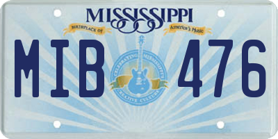MS license plate MIB476