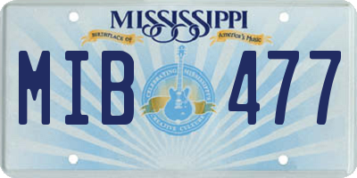 MS license plate MIB477