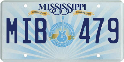 MS license plate MIB479