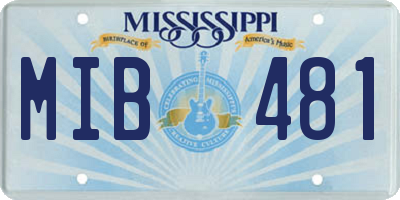 MS license plate MIB481