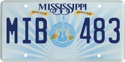 MS license plate MIB483