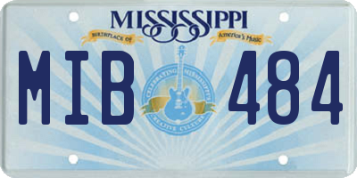 MS license plate MIB484