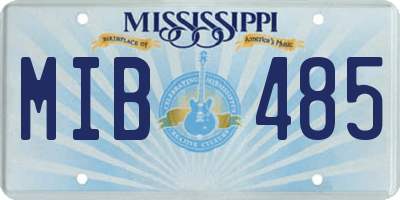 MS license plate MIB485