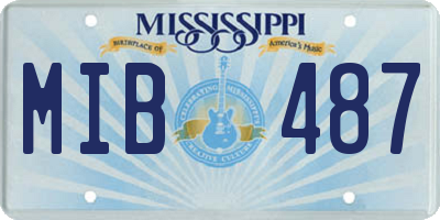 MS license plate MIB487