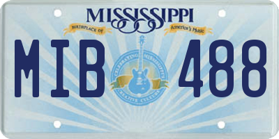 MS license plate MIB488