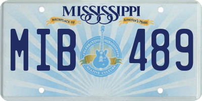 MS license plate MIB489