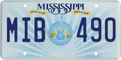 MS license plate MIB490