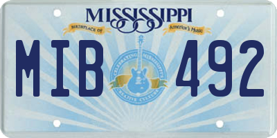 MS license plate MIB492
