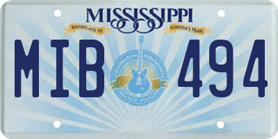 MS license plate MIB494