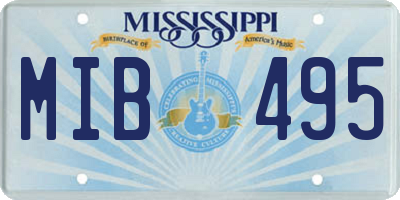 MS license plate MIB495