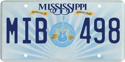 MS license plate MIB498