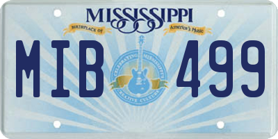 MS license plate MIB499