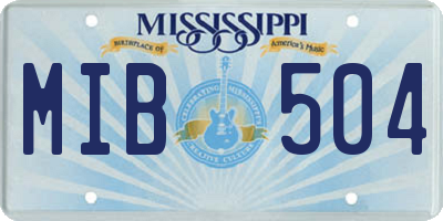 MS license plate MIB504