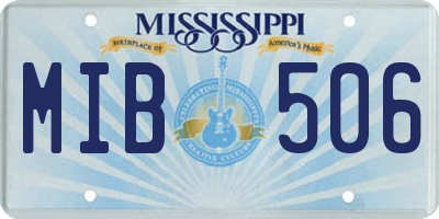 MS license plate MIB506
