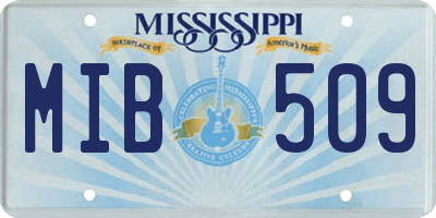 MS license plate MIB509
