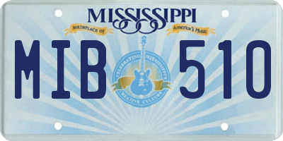 MS license plate MIB510