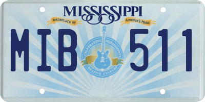 MS license plate MIB511
