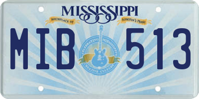 MS license plate MIB513