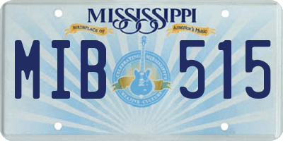 MS license plate MIB515