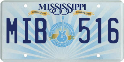 MS license plate MIB516