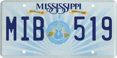 MS license plate MIB519