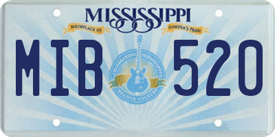 MS license plate MIB520