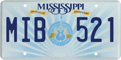 MS license plate MIB521