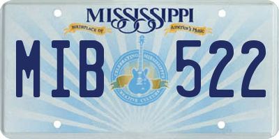 MS license plate MIB522