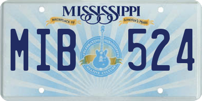 MS license plate MIB524