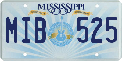 MS license plate MIB525