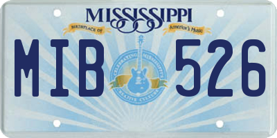 MS license plate MIB526