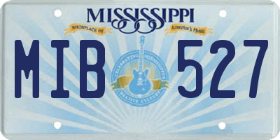 MS license plate MIB527