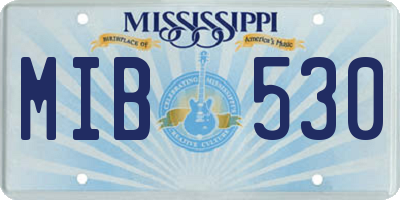 MS license plate MIB530