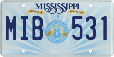 MS license plate MIB531