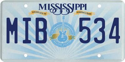 MS license plate MIB534