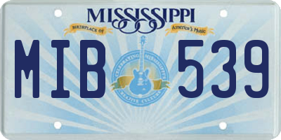 MS license plate MIB539