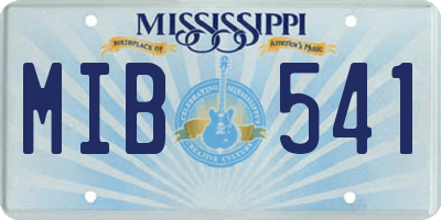 MS license plate MIB541