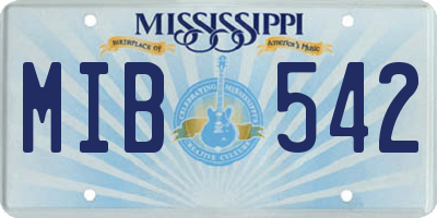 MS license plate MIB542